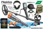 Nokta Simplex LIGHT Metalldetektor Ausrüstungspaket (Metalldetektor mit Nokta Pinpointer & Schatzsucherhandbuch & Fundtasche & Kopfhörer)