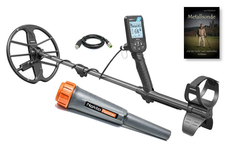 Nokta Simplex BT Ausrüstungspaket (Metalldetektor mit Nokta Pinpointer & Schatzsucherhandbuch)